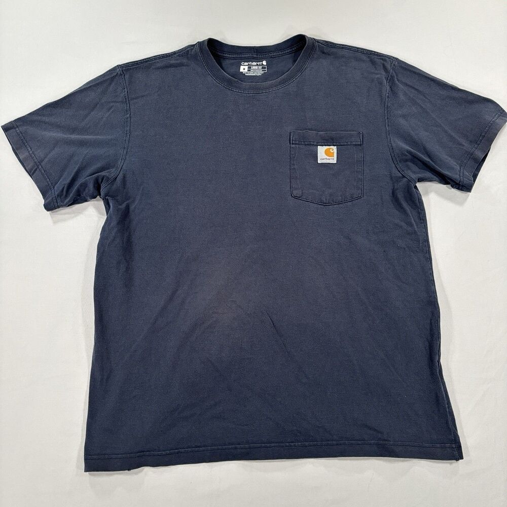 Carhartt Pocket T-Shirt Navy Original Fit Size M K87 Workwear Tee
